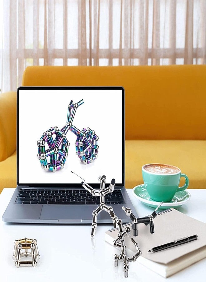 SUKEE Magnetic Fidget Pen, Decompression Toy Pen with Magnetic Rings and Steel Balls, Stress Relief Creative Gadget for Kids and Adults, for Teens, Fidget Pen, Magnetic Pen (Silver) - Image 4